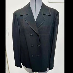 VINTAGE 1990s MOSCHINO CHEAP & CHIC BLACK DOUBLE BREASTED BLAZER JACKET RAYON 12
